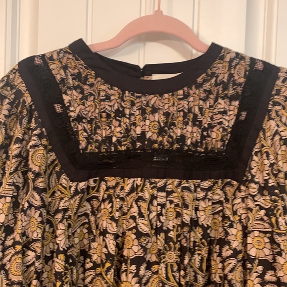 Cleobella Anthropologie Long Sleeve Top Rafi Lace Black Motif Size Medium NWT - Picture 4 of 16